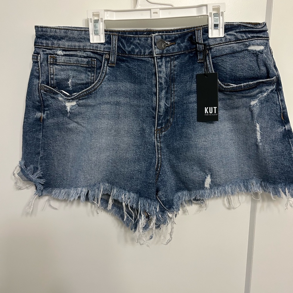 NWT KUT High-Rise Cut-Off Jean Shorts